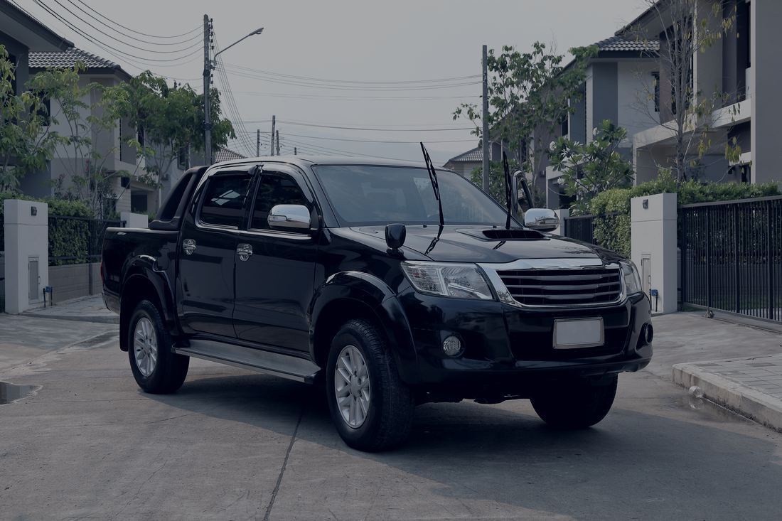 Black pickup truck